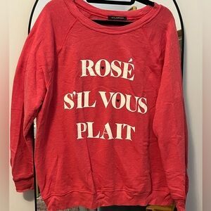 Wildfox Pink "Rosé S'il Vous Plaît" Pullover